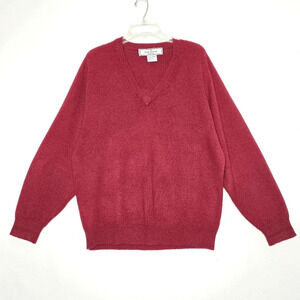 Keith Anthony Sz L 100% Cashmere Red Oversized Sweater Men Christmas Grampa